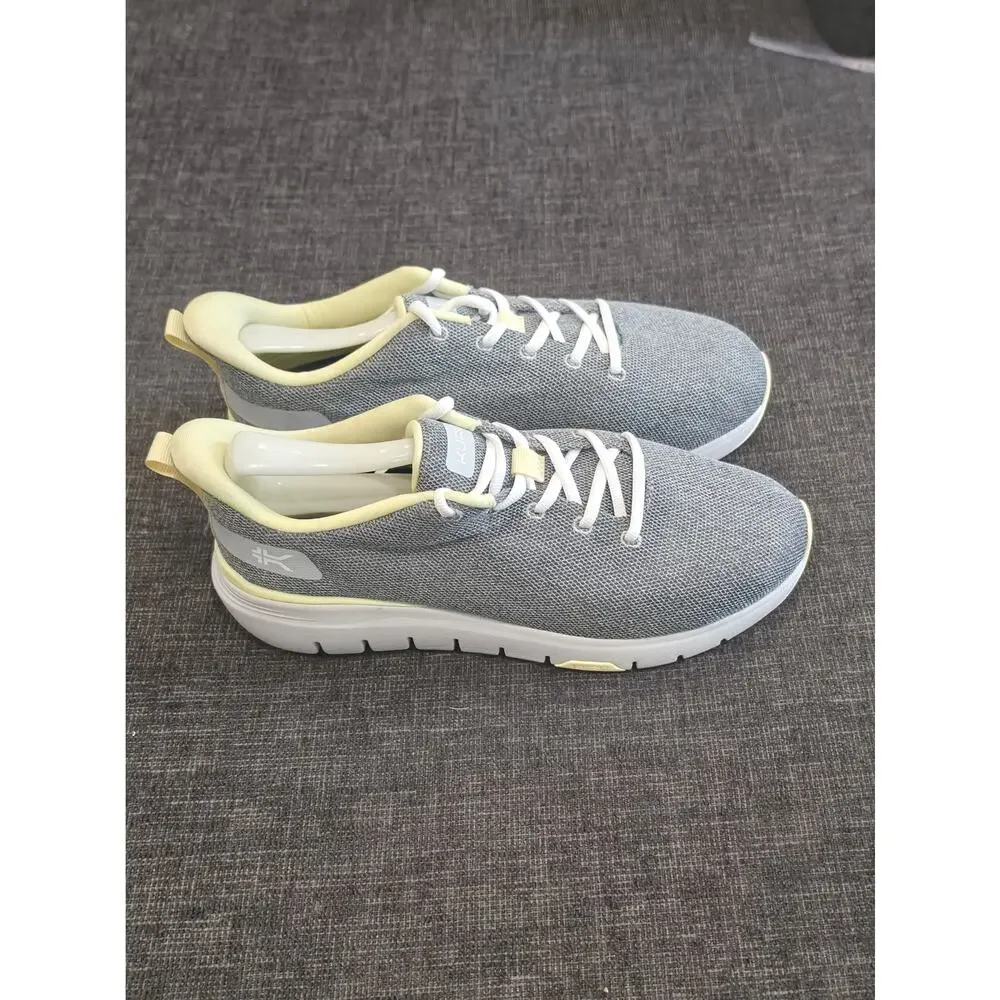 KURU FLEX Via Women’s 9.5 Wide Dove Gray Pale Lime Orthopedic Walking Shoes